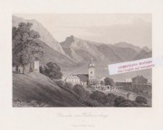 GMUNDEN, Stahlstich nach Joh. Fischbach, 1850
