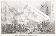 JÄGERZEILE m. Barrikaden, Lithographie