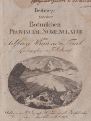 JIRASEK, Botan. Nomenklatur Salzburg, 1806