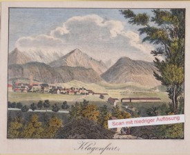 KLAGENFURT, Kolorierte Lithographie, um 1835