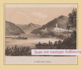SCHÖNBÜHEL, Lithographie v. Sandmann, 1858