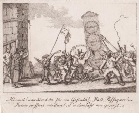KARIKATUR, Anonymer Kupferstich, 19.Jh.