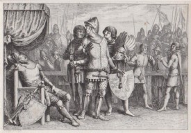 HEGI, Szene aus dem Ritterleben. Kupferstich 1815