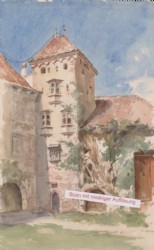 MERAN - SCHLOSS PLANTA, Aquarell, um 1897