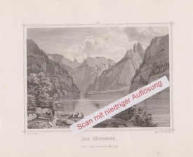 KÖNIGSEE b. BERCHTESGADEN, Stahlstich 1855