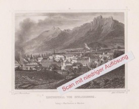 BAD REICHENHALL v. SCHLOSSBERG, Stahlstich 1855