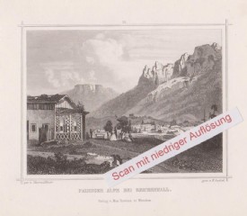 REICHENHALL / PADINGER ALPE, Stahlstich 1855
