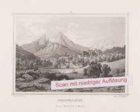 BERCHTESGADEN, Stahlstich v. Gunkel, 1855