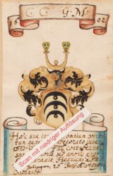 STAMMBUCHBLATT m. Wappen derer v. Stain