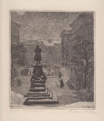 REISENBICHLER, Wien-Schillerplatz. Radierung, um 1925