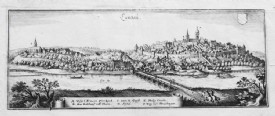 LANDAU / ISAR, Kupferstich von Merian, 1644
