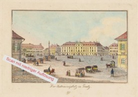 GRAZ- JAKOMINIPLATZ, Radierung v. Reim, 1845