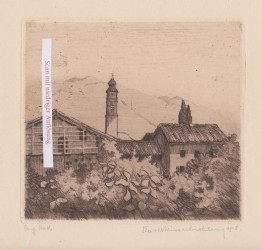 REISENBICHLER, Terlago/Trentino. Radierung, 1918