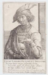 LUCAS van LEYDEN. Radierung v. H. Hondius, 1610